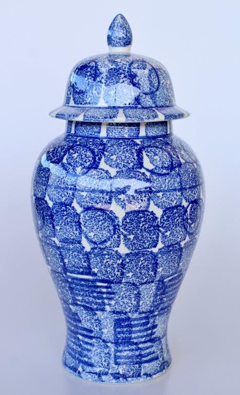 BLUE CIRCLE GINGER JAR  49X23CM